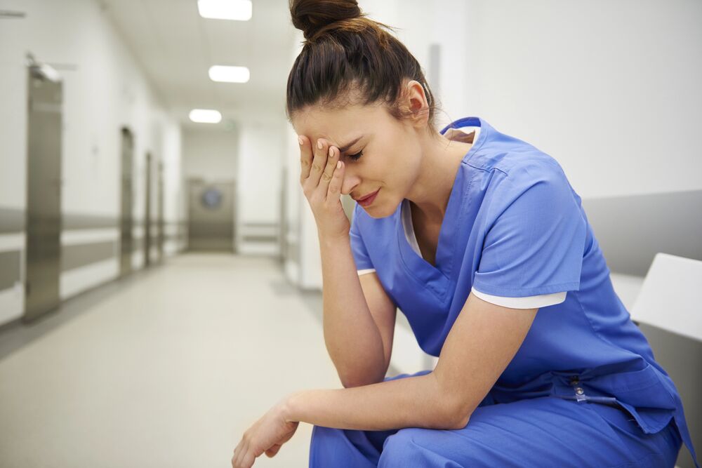 nurse dealing with workplace triggers